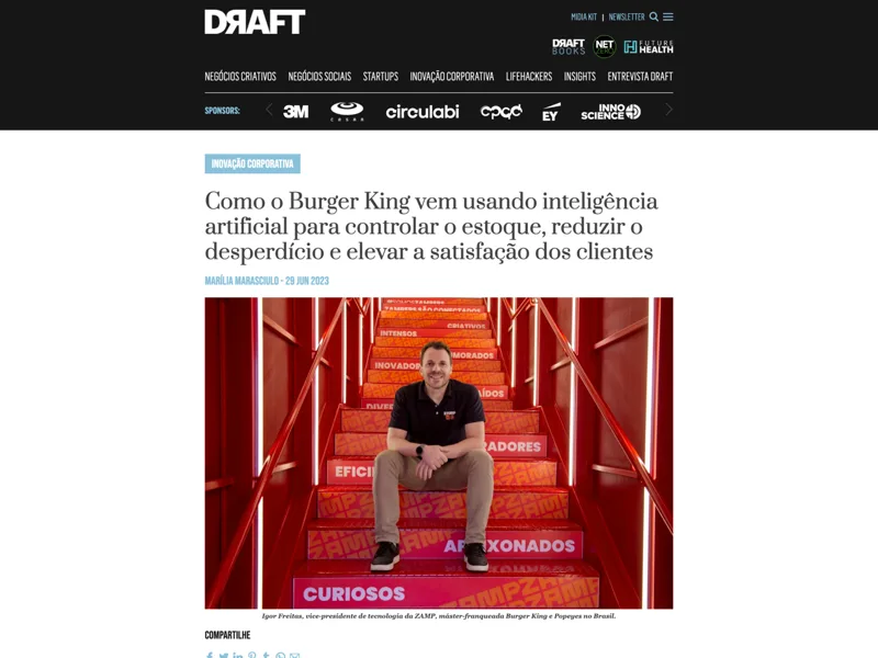 Matéria do Projeto Draft sobre o Sentinella no Burger King