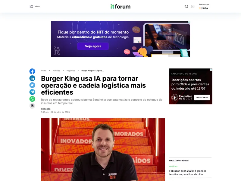 Matéria do IT Forum sobre o Sentinella